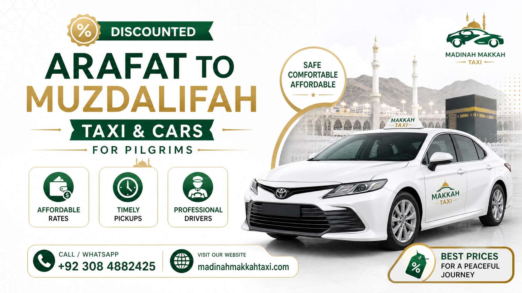 Discounted Arafat to Muzdalifah Taxi & Cars for Pilgrims
