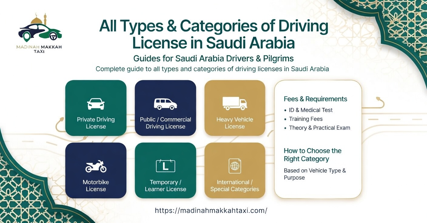 All Types & Categories of Driving License in Saudi Arabia?