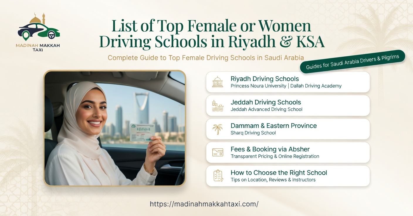 List of Top Female or Women Driving Schools in Riyadh & KSA